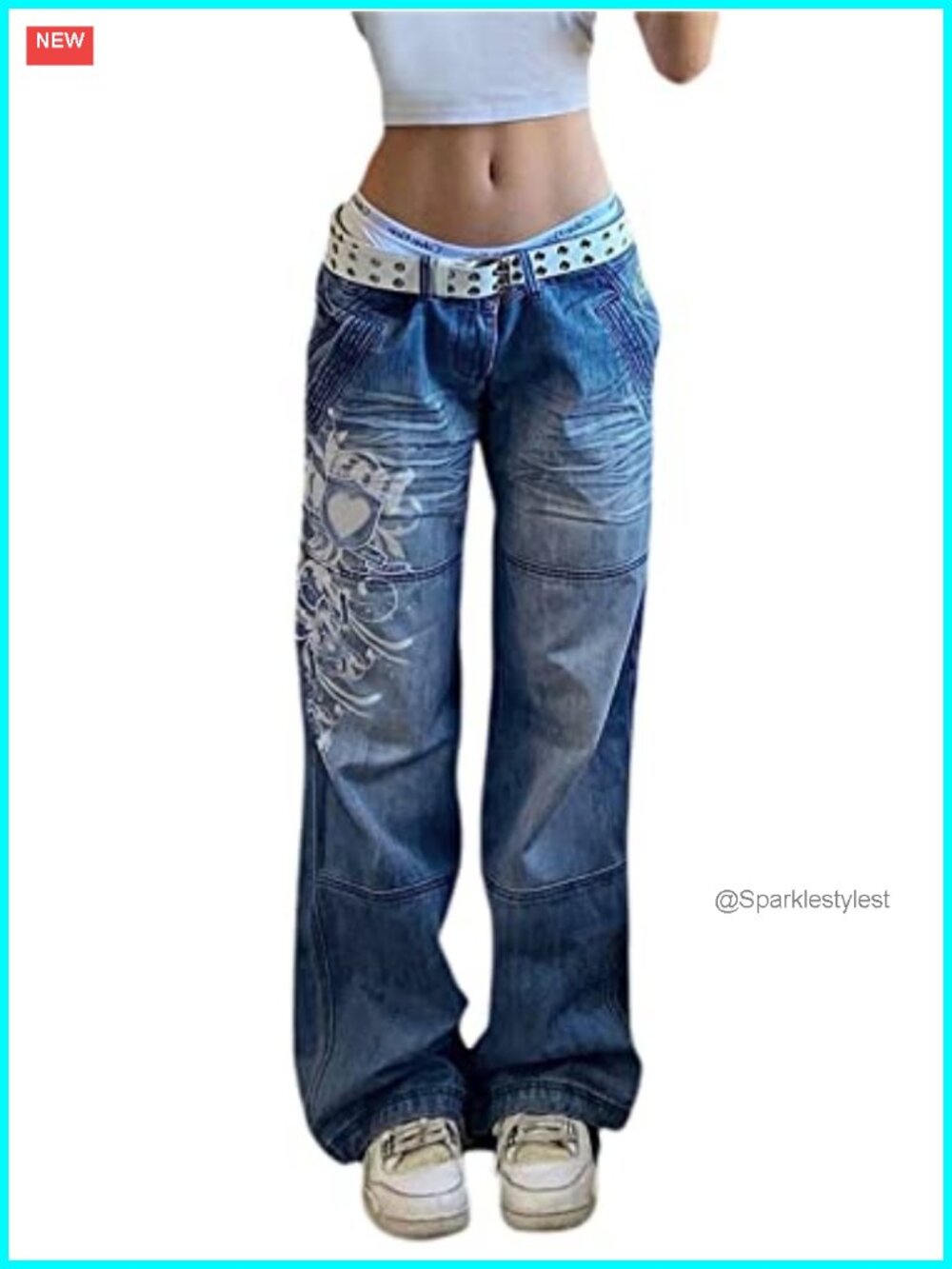 Women's Baggy Denim Jeans High Waisted Y2K Wide Leg Boyfriend Cargo Pants
